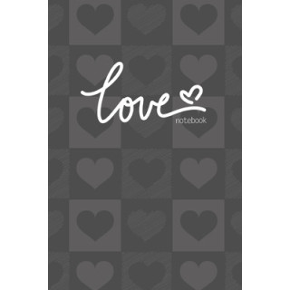 Love Notebook, Blank Write-in Journal, Dotted Lines, Wide Ruled, Medium (A5) 6 x 9 In (Gray)