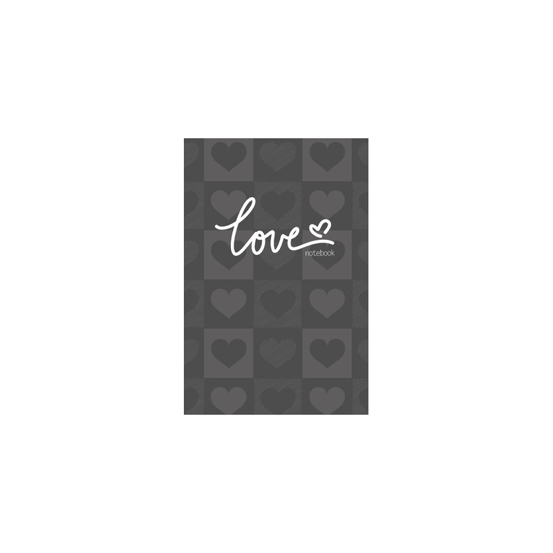 Love Notebook, Blank Write-in Journal, Dotted Lines, Wide Ruled, Medium (A5) 6 x 9 In (Gray)