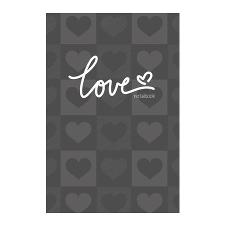 Love Notebook, Blank Write-in Journal, Dotted Lines, Wide Ruled, Medium (A5) 6 x 9 In (Gray)